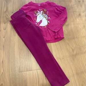 Kids Pink Unicorn Leggings